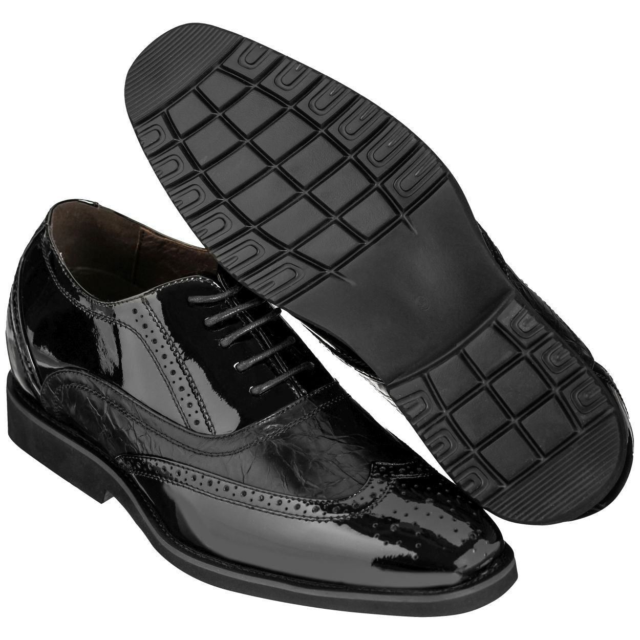 Elevator shoes height increase CALDEN 2.4-Inch Taller Black Elevator Dress Shoes K320011