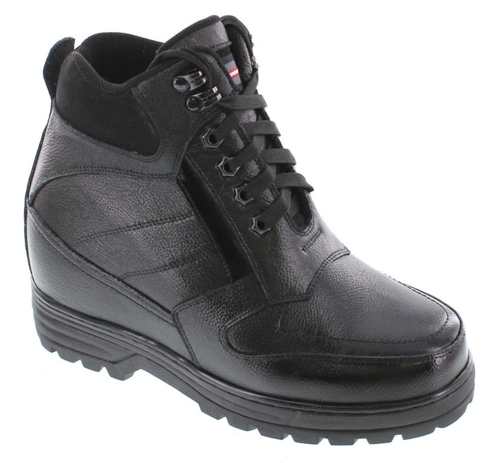 Elevator shoes height increase CALDEN Black 5.2" Taller Men's Elevator Boots