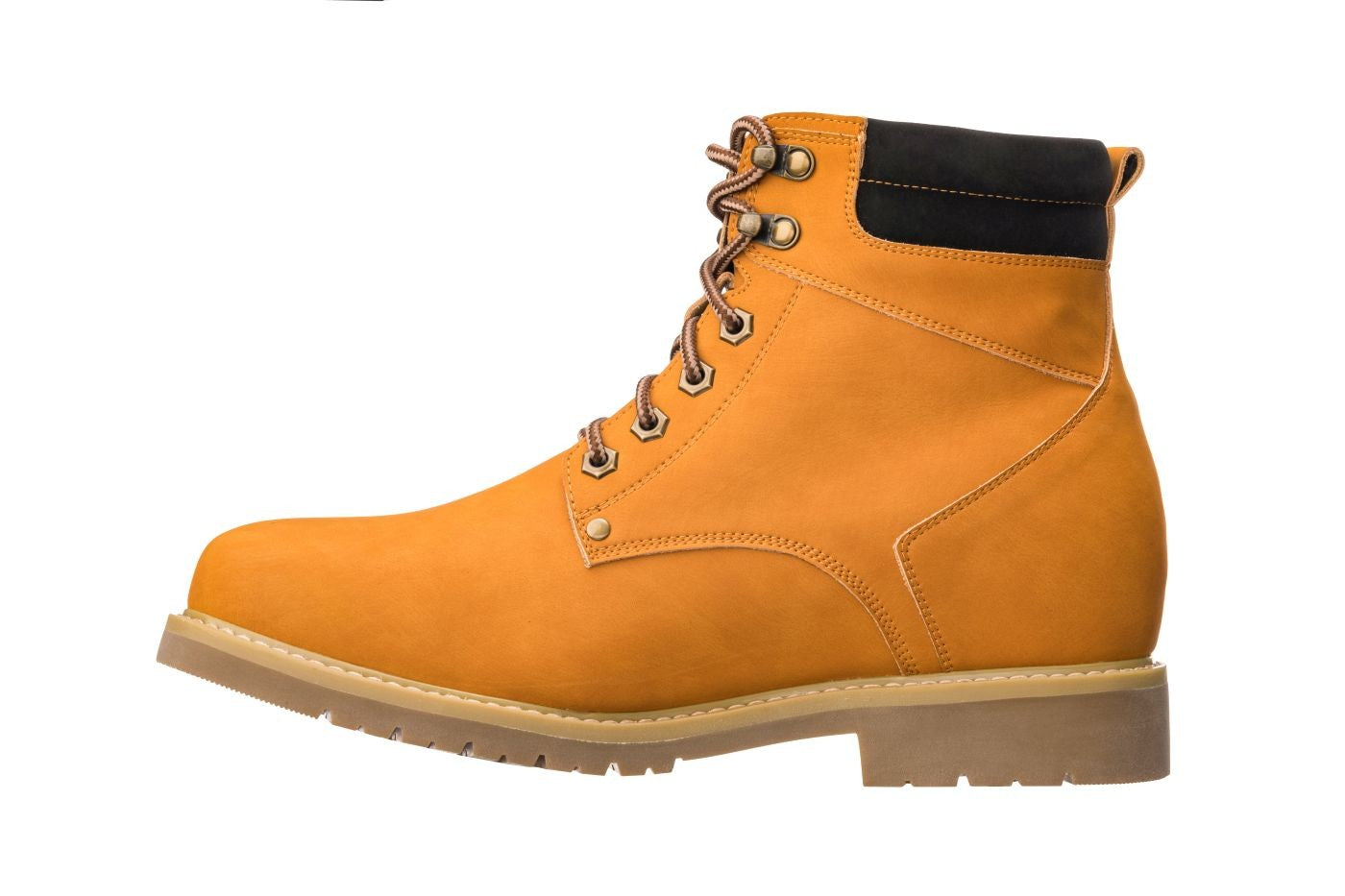 Elevator shoes height increase CALTO - K8821 - 3.2 Inches Taller (Nubuck Camel) - Work Style Boot