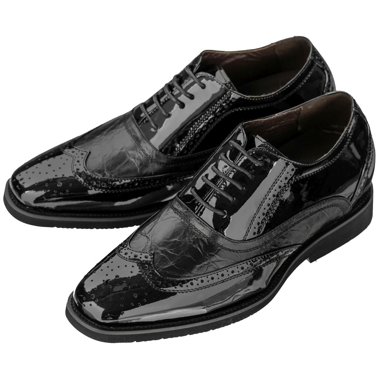 Elevator shoes height increase CALDEN 2.4-Inch Taller Black Elevator Dress Shoes K320011