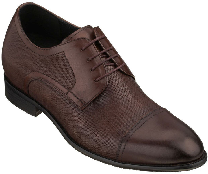 Elevator shoes height increase CALTO - Y4232 - 2.8 Inches Taller (Dark Coffee Brown)