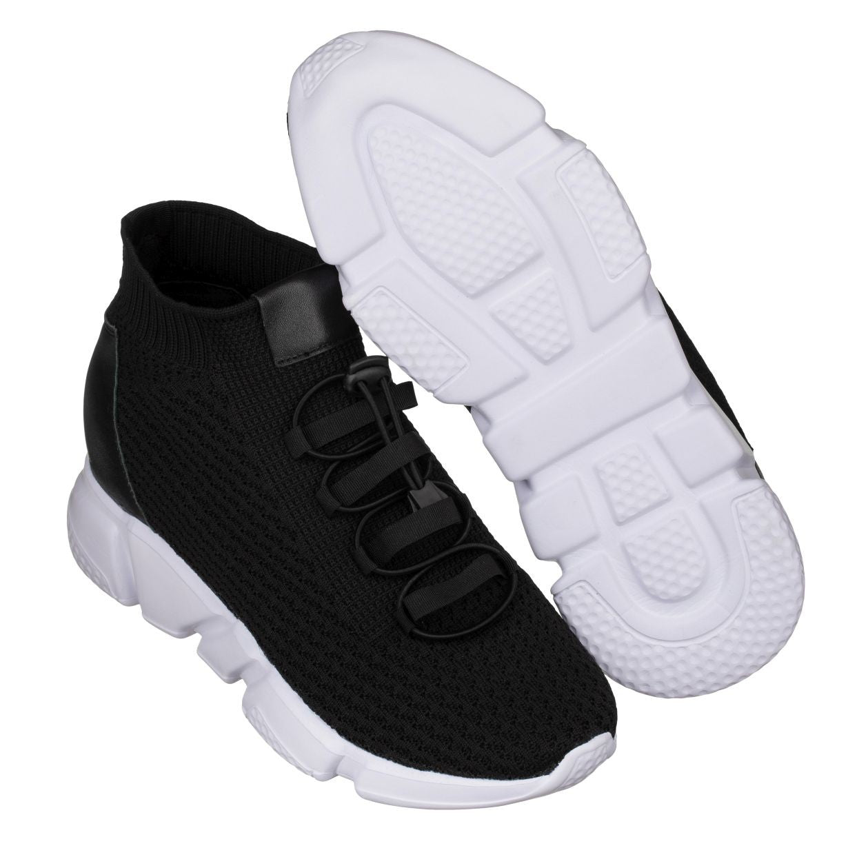 Elevator shoes height increase CALTO - H1721 - 3.2 Inches Taller (Black) - Ultra Lightweight