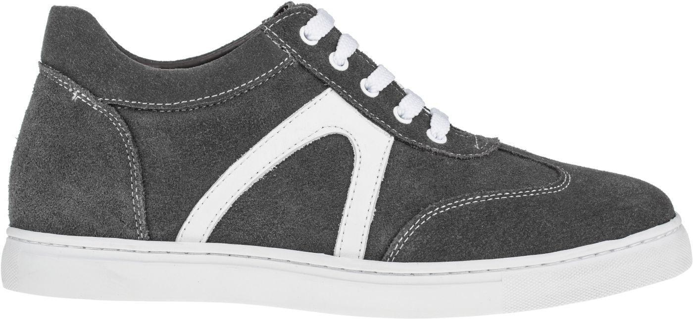 Elevator shoes height increase CALTO - T5319 - 2.6 Inches Taller (Grey/White) - Sueded