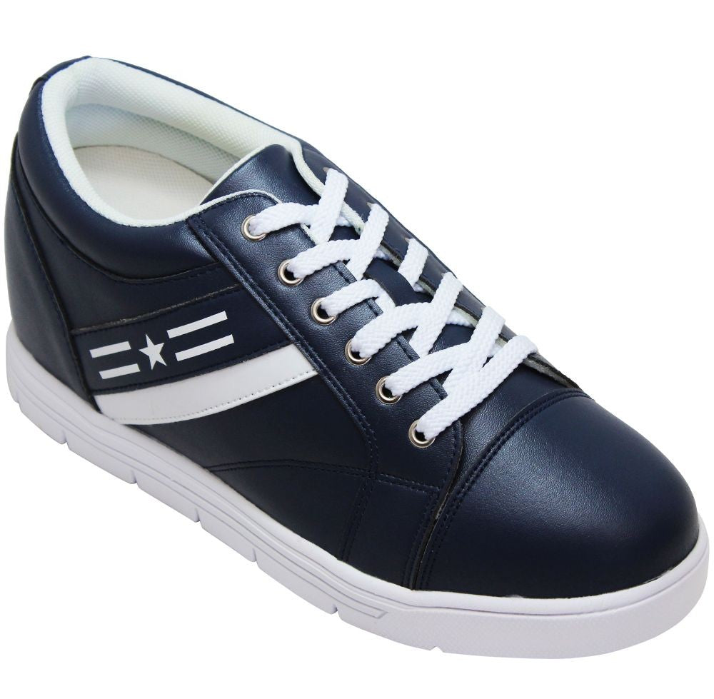 Elevator shoes height increase CALTO - H2384 - 2.6 Inches Taller (Dark Blue Slate) - Super Lightweight - Size 9 / 10 Only
