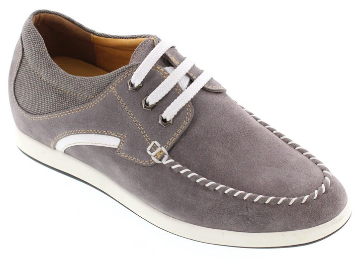 Elevator shoes height increase TOTO - D305292 - 2.4 Inches Taller (Nubuck Grey) - Lightweight - Size 11 Only