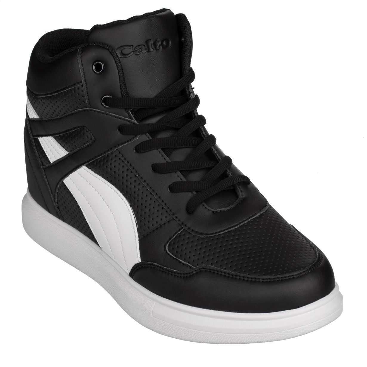 Elevator shoes height increase CALTO High-Top Sneaker Elevator Shoes - 3.8 Inches - H71901