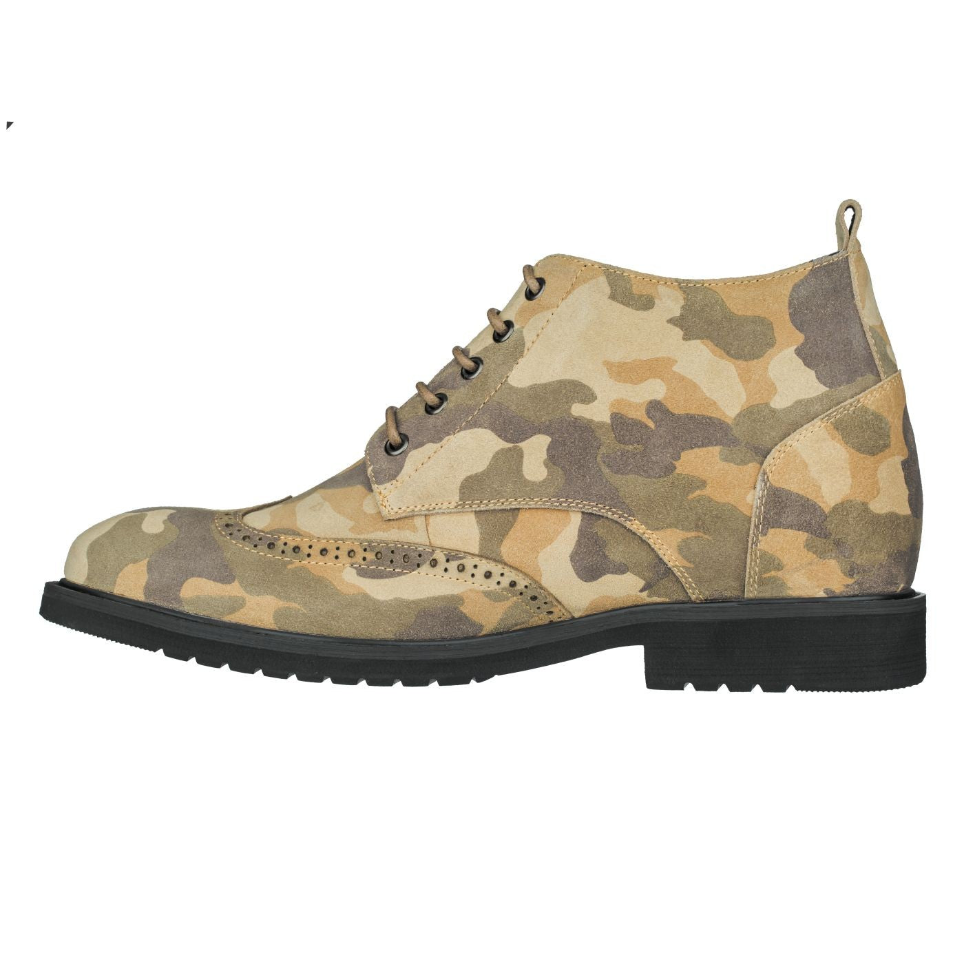 Elevator shoes height increase CALTO - S3650 - 3.0 Inches Taller (Camo Brown) - Lightweight