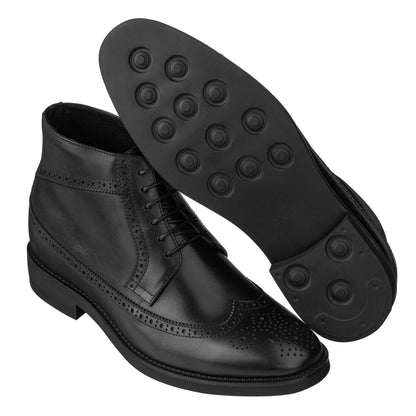 Elevator shoes height increase CALTO - S27001 - 3.2 Inches Taller (Black) - Lightweight
