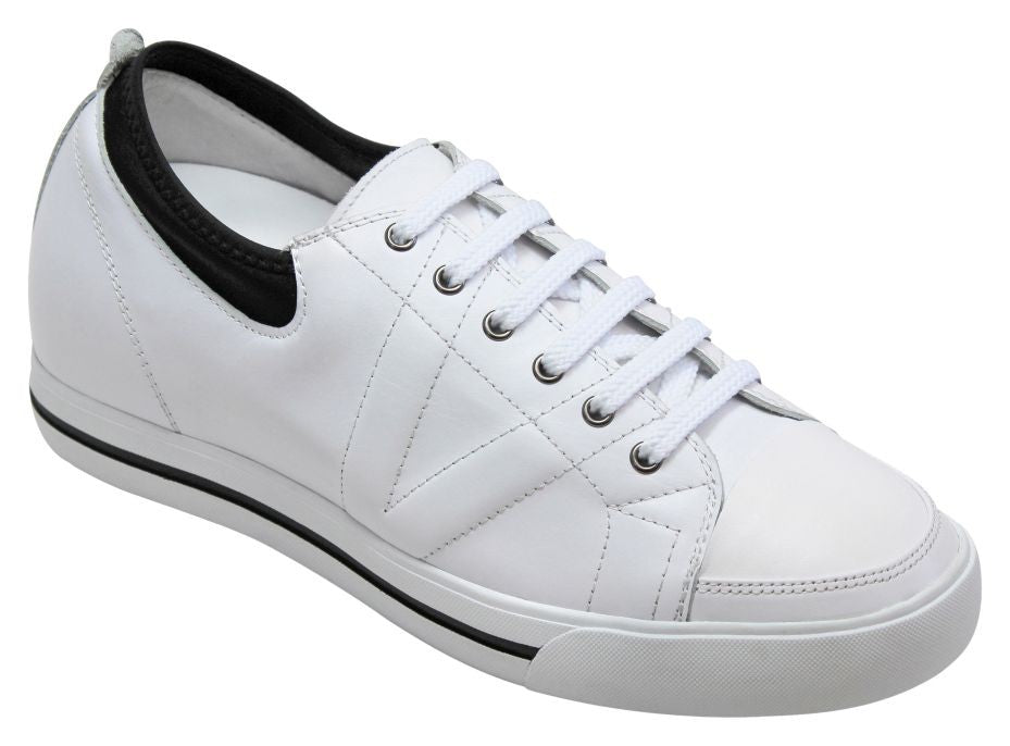 Elevator shoes height increase TOTO - D8171 - 2.4 Inches Taller (White/Black)