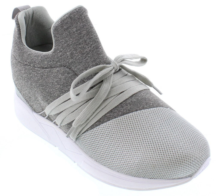 Elevator shoes height increase CALTO - H7196 - 3 Inches Taller (Grey) - Super Lightweight - Size 6 / 9 Only