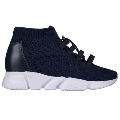 Elevator shoes height increase CALTO - H1722 - 3.2 Inches Taller (Dark Blue) - Ultra Lightweight