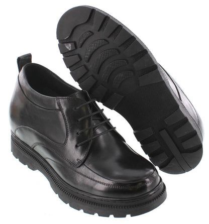 Elevator shoes height increase CALTO Black Leather Elevator Shoes - Four Inches - T52615