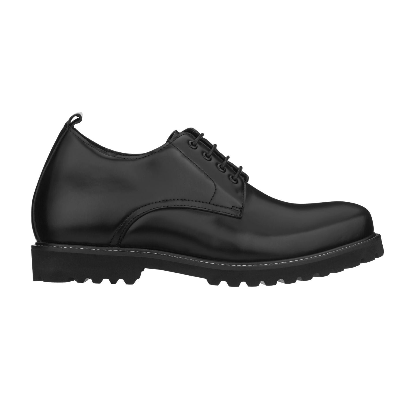 Elevator shoes height increase CALTO 3" Taller Black Leather Elevator Work Shoes