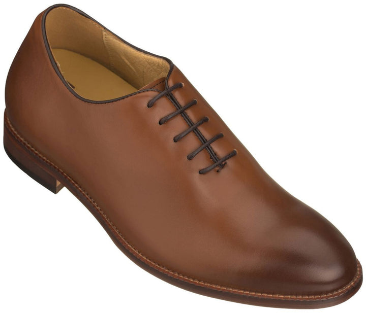 Elevator shoes height increase TOTO - S3002 - 2.6 Inches Taller (Brown) Wholecut w/ Leather Sole