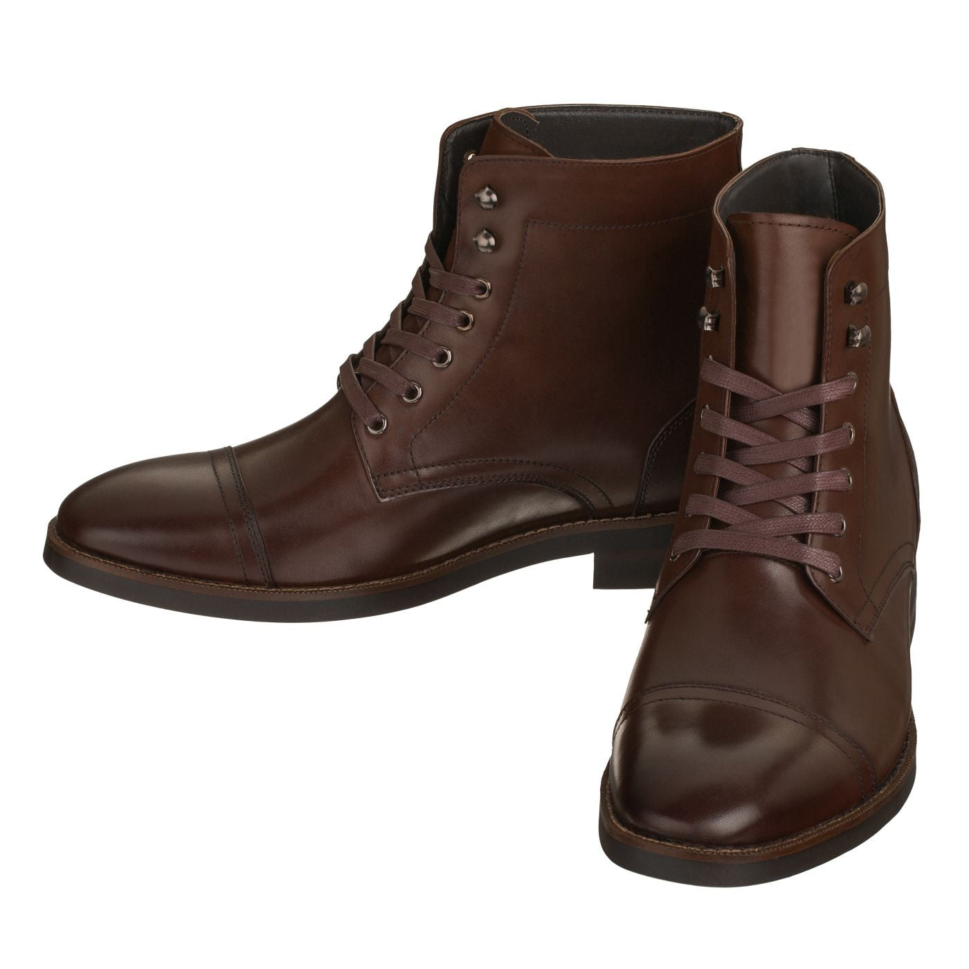 Elevator shoes height increase CALTO 2.8-Inch Taller Men's Cordovan Dark Brown Boots S9011