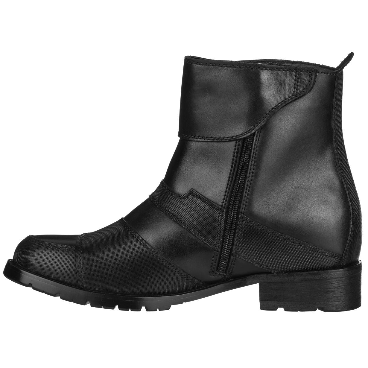 Elevator shoes height increase Black CALTO Elevator Motorcycle Boots - 3.3 Inches - G6251