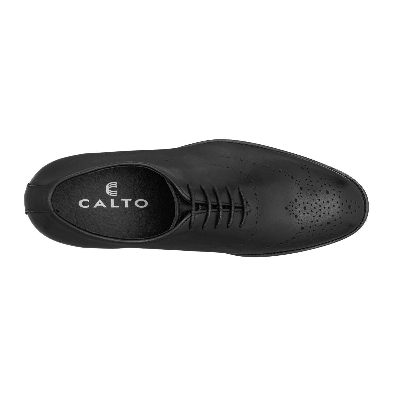 Elevator shoes height increase CALTO - S2210 - 2.8 Inches Taller (Black) - Seamless Cut